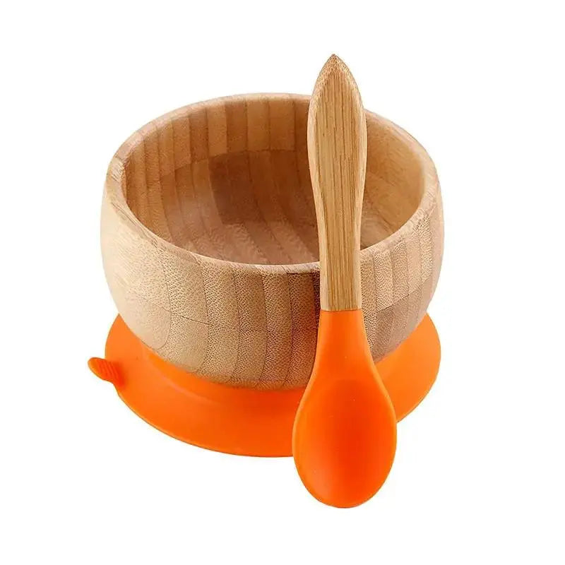 Bamboo Suction Plate Gift for Toddlers with Spoon by TED