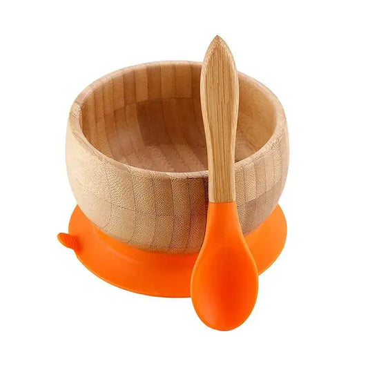 Bamboo Suction Plate Gift for Toddlers with Spoon by TED