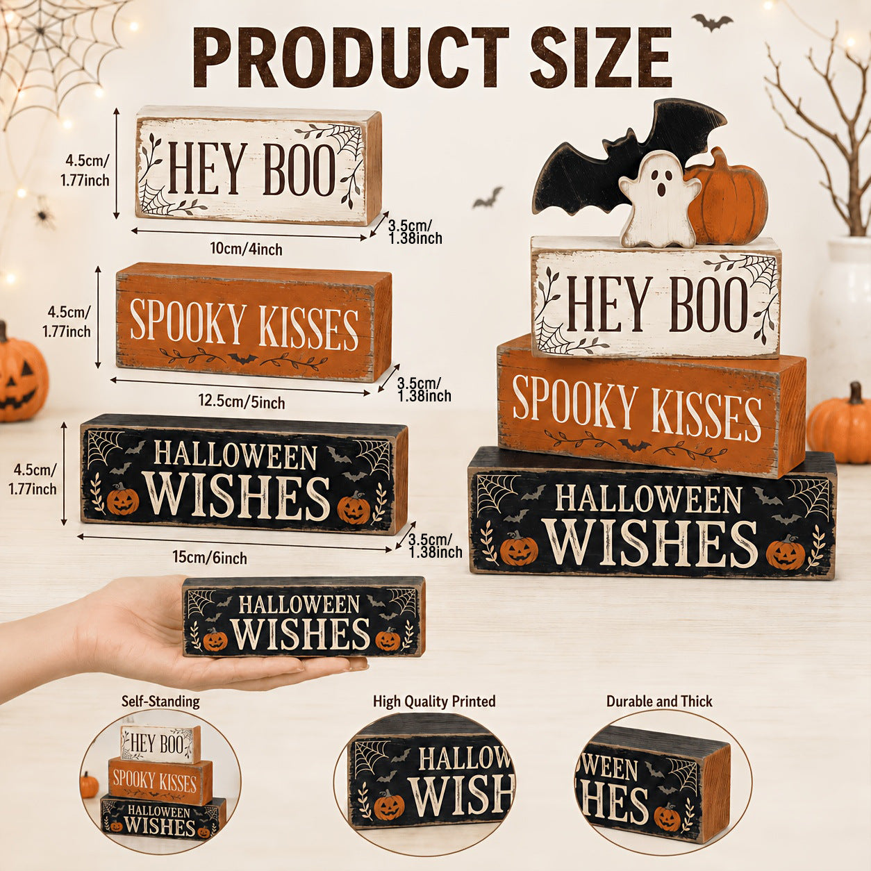 Halloween Tiered Tray Decor for Spooky Fall Displays - Cherished Harbor Gifts