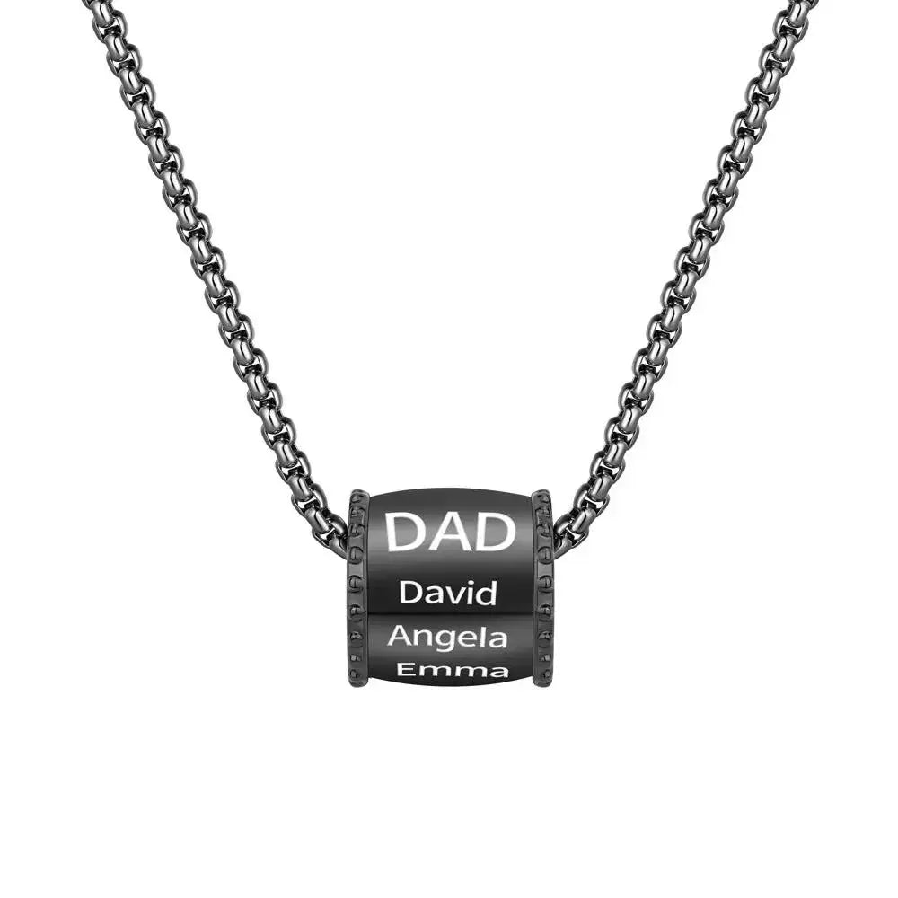 Personalized Dad Necklace | Custom Name Engraved Titanium Steel Father?s Gift by TED