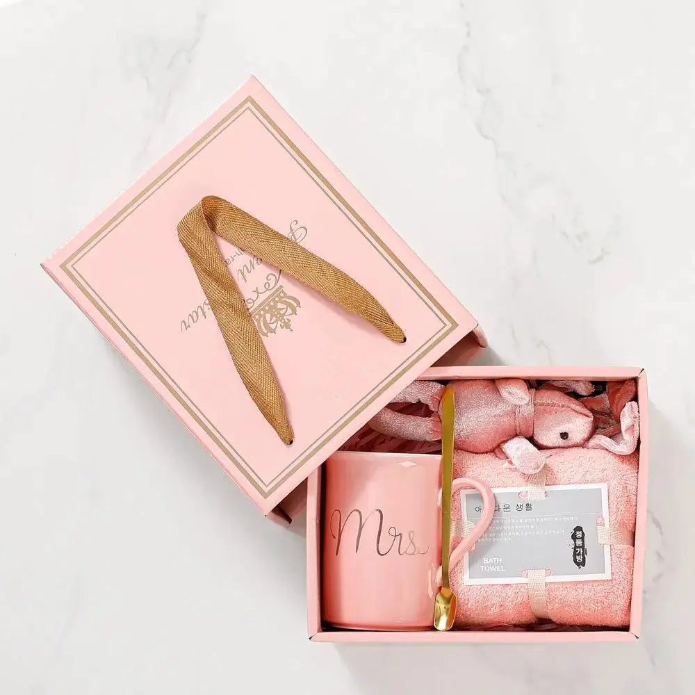 Elegant Ceramic Cup Gift Set for Weddings and Birthdays by TED