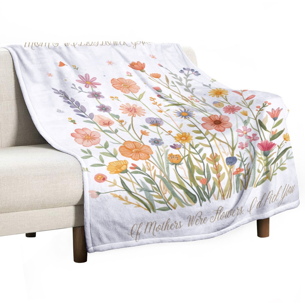 Mother's Day Gift Blanket Wildflower Garden Personalized - Cherished Harbor Gifts