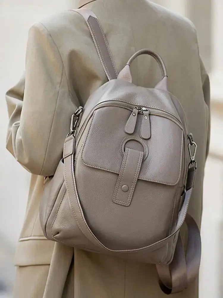 Genuine Leather Anti-Theft Backpack | Large Capacity Cowhide Business Travel Bag by Cherished Harbor Gifts by TED
