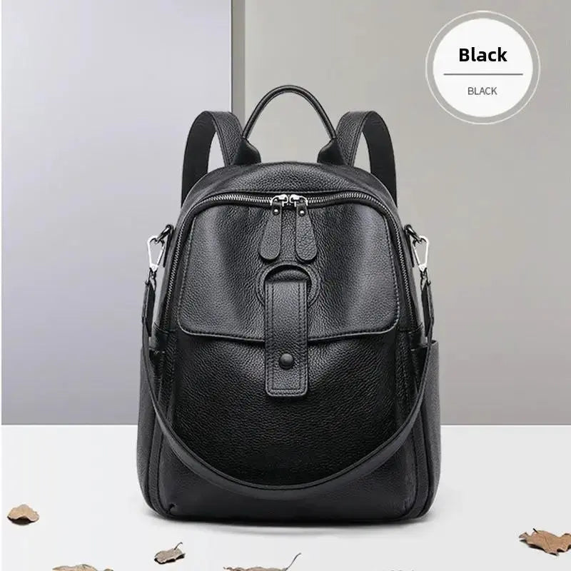 Genuine Leather Anti-Theft Backpack | Large Capacity Cowhide Business Travel Bag by Cherished Harbor Gifts by TED