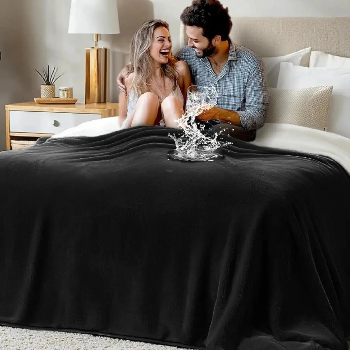 Waterproof Flannel Blanket for Couples and Pet Lovers by TED