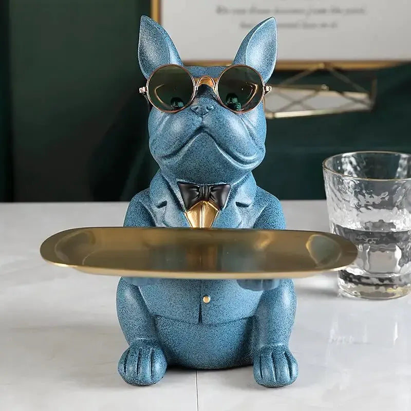 Cool Bulldog Sculpture | Modern Resin Dog Figurine for Table & Home Décor by Cherished Harbor Gifts by EPR