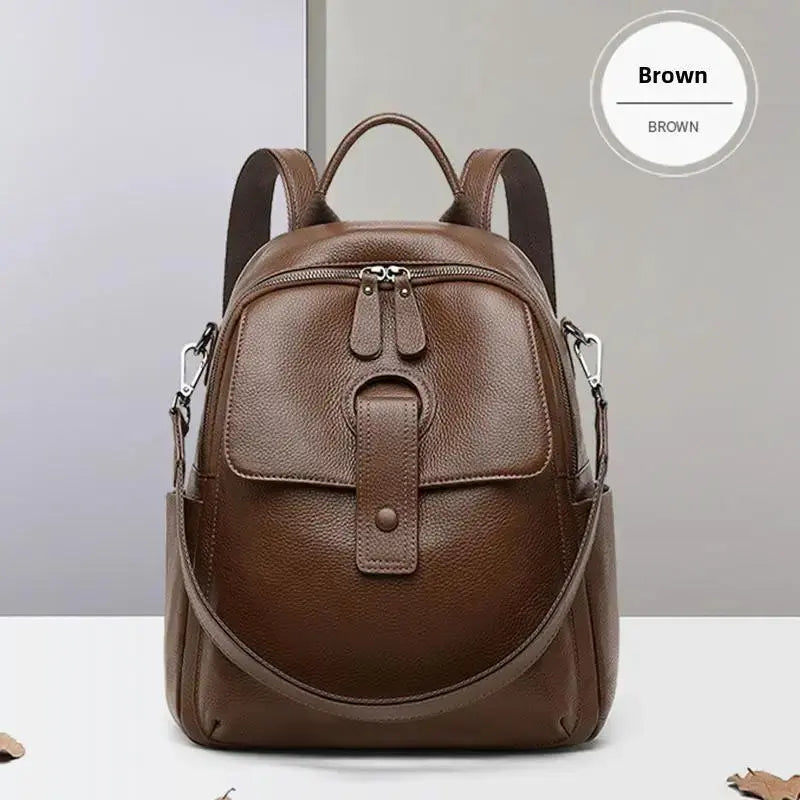 Genuine Leather Anti-Theft Backpack | Large Capacity Cowhide Business Travel Bag by Cherished Harbor Gifts by TED
