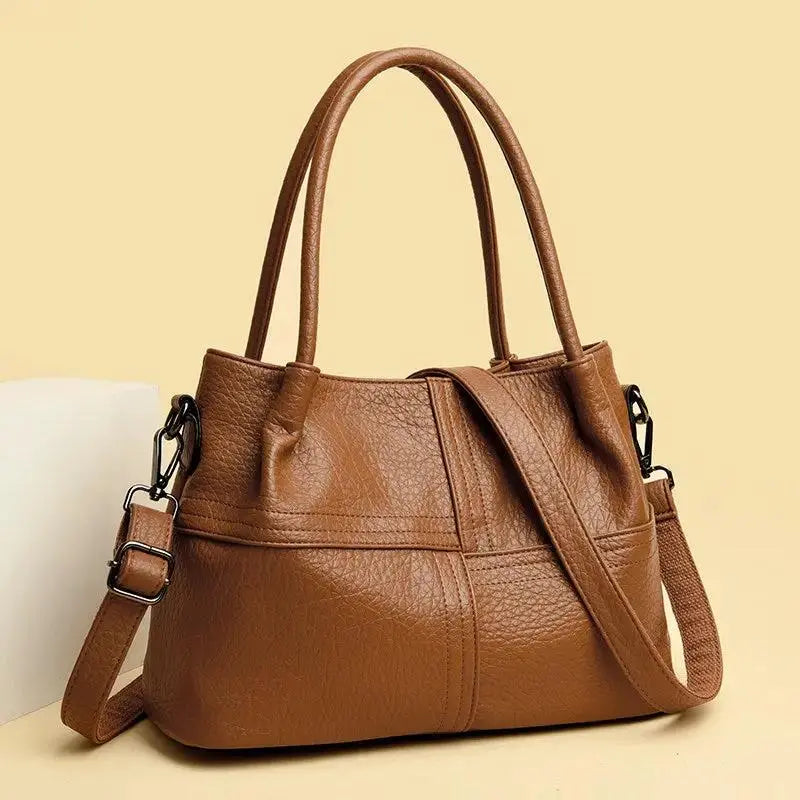 Genuine Cowhide Leather Tote Bag for Women | Large Capacity Crossbody Handbag by TED