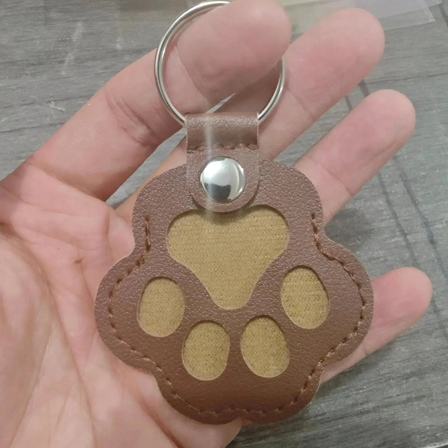 Genuine Leather Pet Keepsake Keychain for Dog and Cat Fur by TED