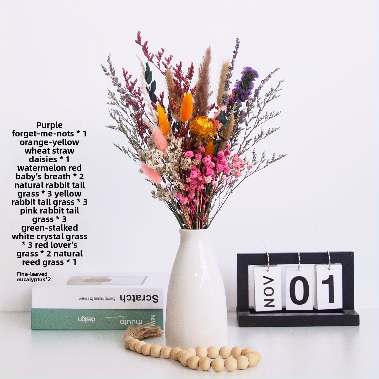 Natural Dried Flower Bouquet for Home and Wedding Decor - Cherished Harbor Gifts