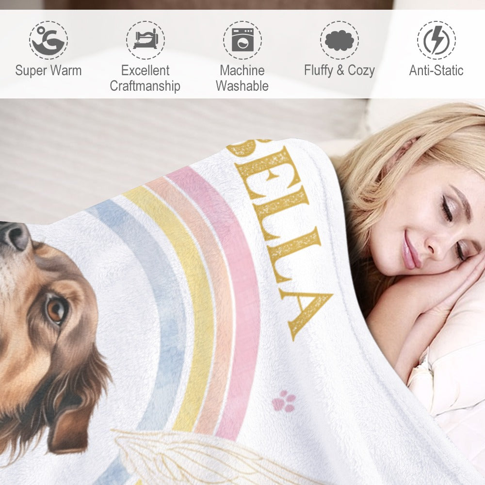Forever in My Heart Personalized Pet Memorial Blanket - Cherished Harbor Gifts