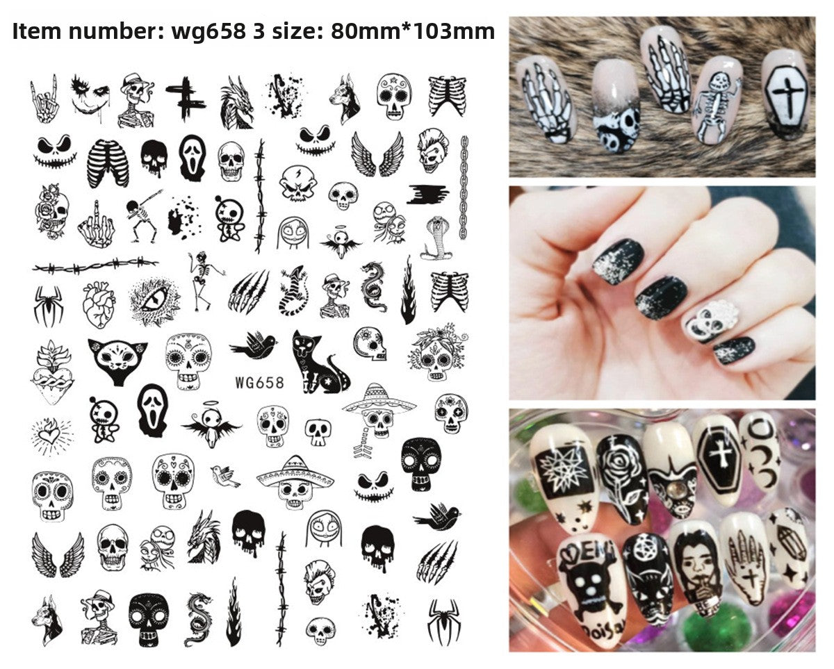 Halloween Nail Art Stickers for Spooky DIY Nail Designs - Cherished Harbor Gifts