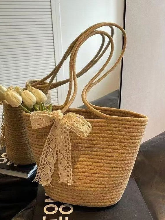 Extra Large Straw Tote for Beach and Everyday Use - Cherished Harbor Gifts