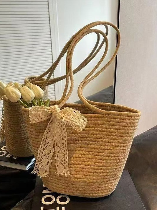 Extra Large Straw Tote for Beach and Everyday Use - Cherished Harbor Gifts