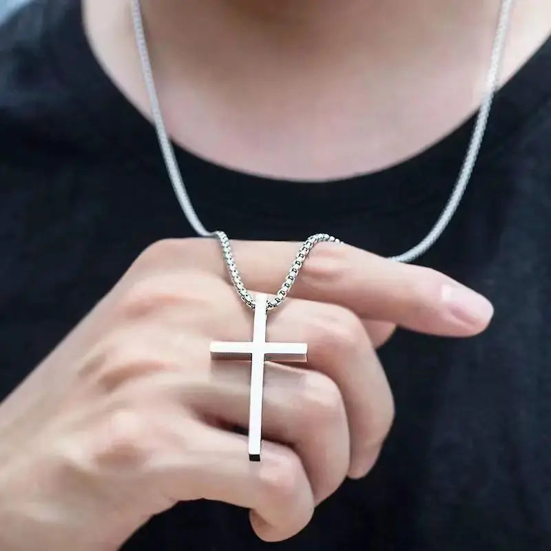 Stylish Cross Pendant Necklace Men for Hip Hop Fashion by TED