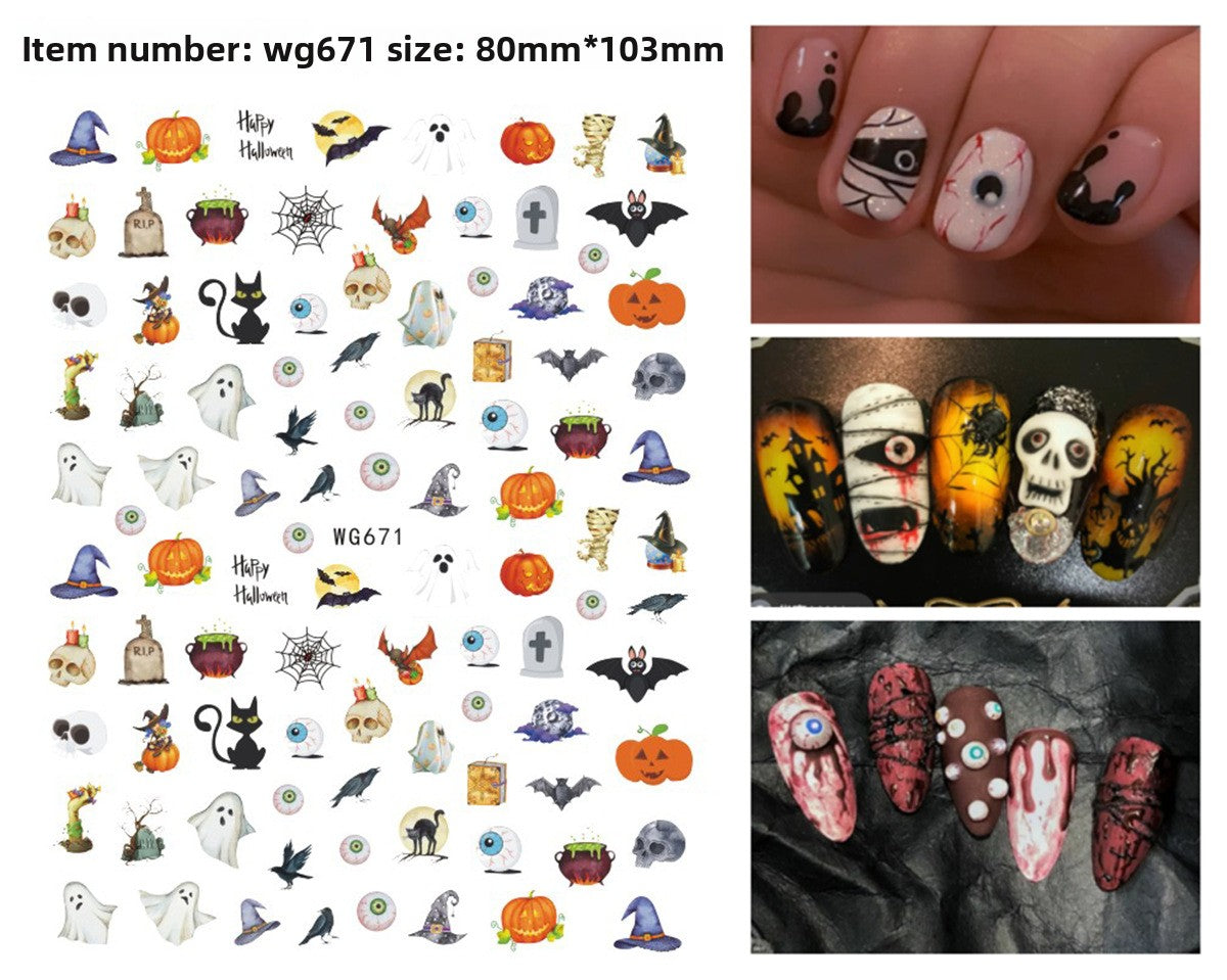 Halloween Nail Art Stickers for Spooky DIY Nail Designs - Cherished Harbor Gifts