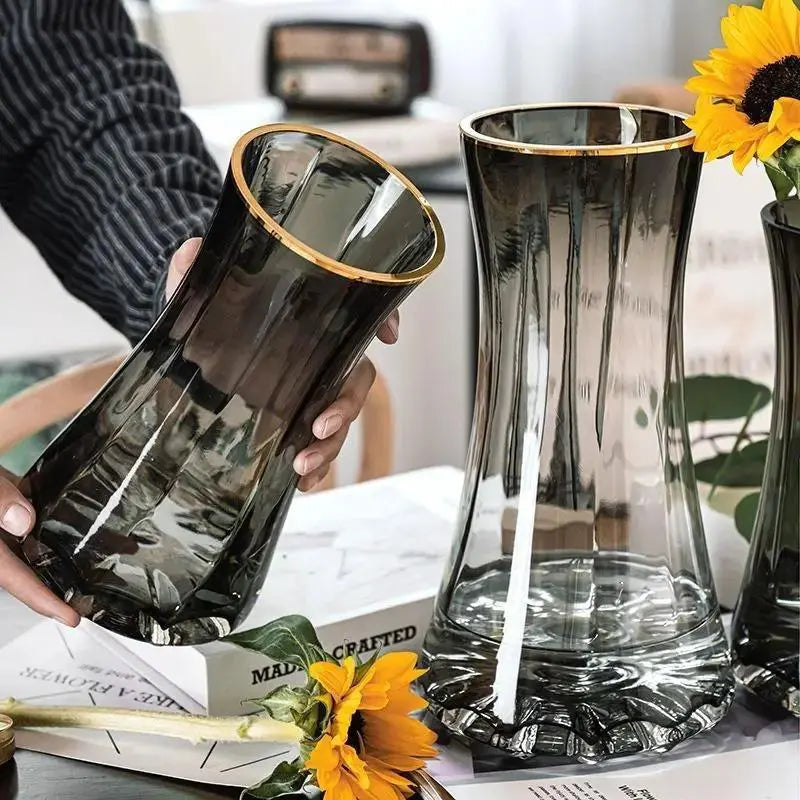 Nordic Glass Vase Triangular Flower Vase Home Decor by TED