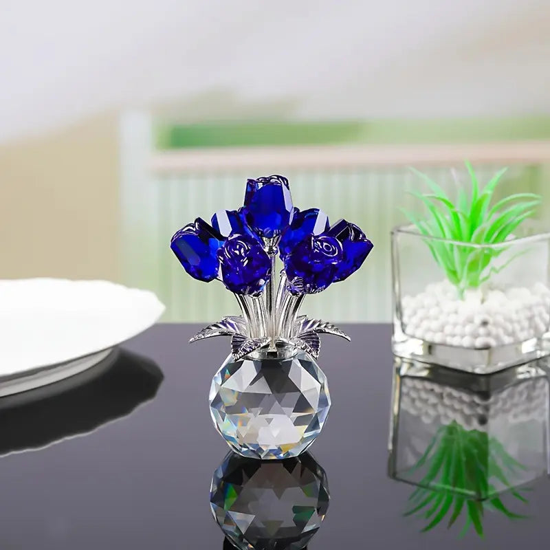 Crystal Rose Ornament Home Decor Gift