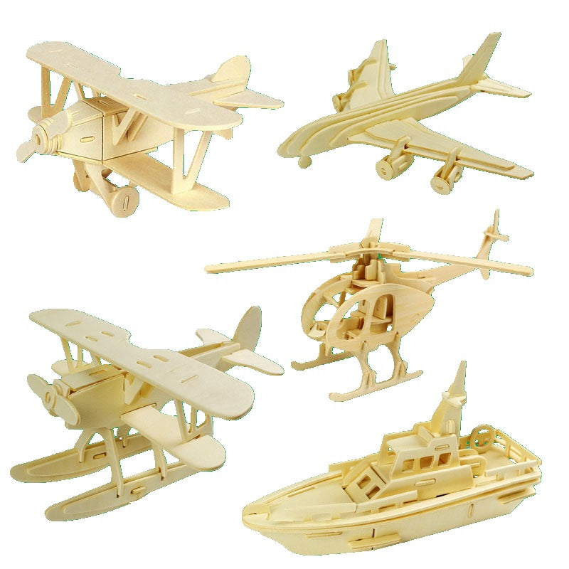 3D Wooden Aircraft Model DIY Educational Building Toy - Cherished Harbor Gifts