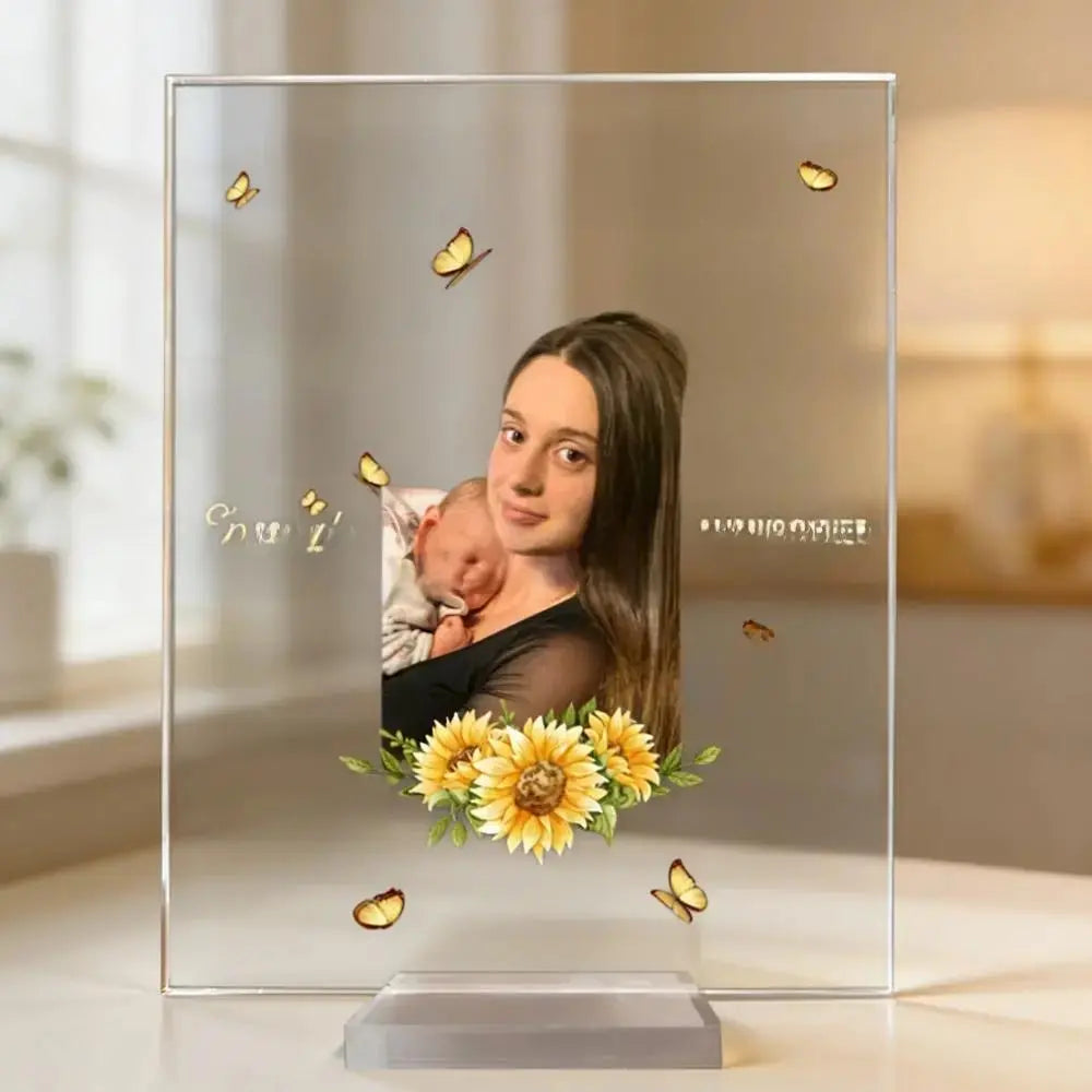 Personalized Acrylic Photo Frame Stand | Custom Photo & Text 3D Keepsake by TED
