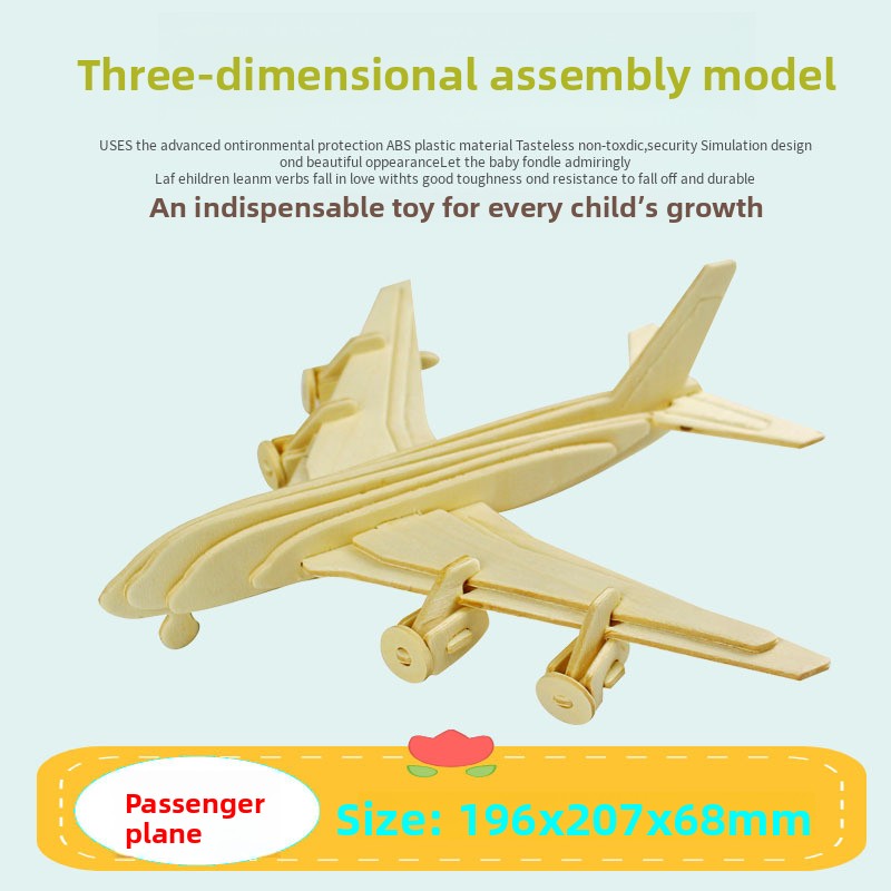 3D Wooden Aircraft Model DIY Educational Building Toy - Cherished Harbor Gifts