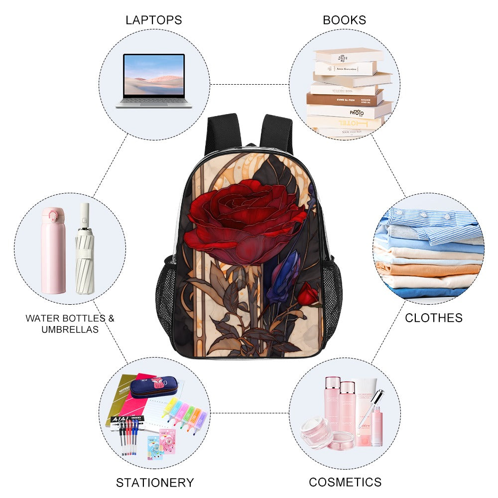 Rose Transparent Travel Tote17-Inch PVC  Bag - Cherished Harbor Gifts