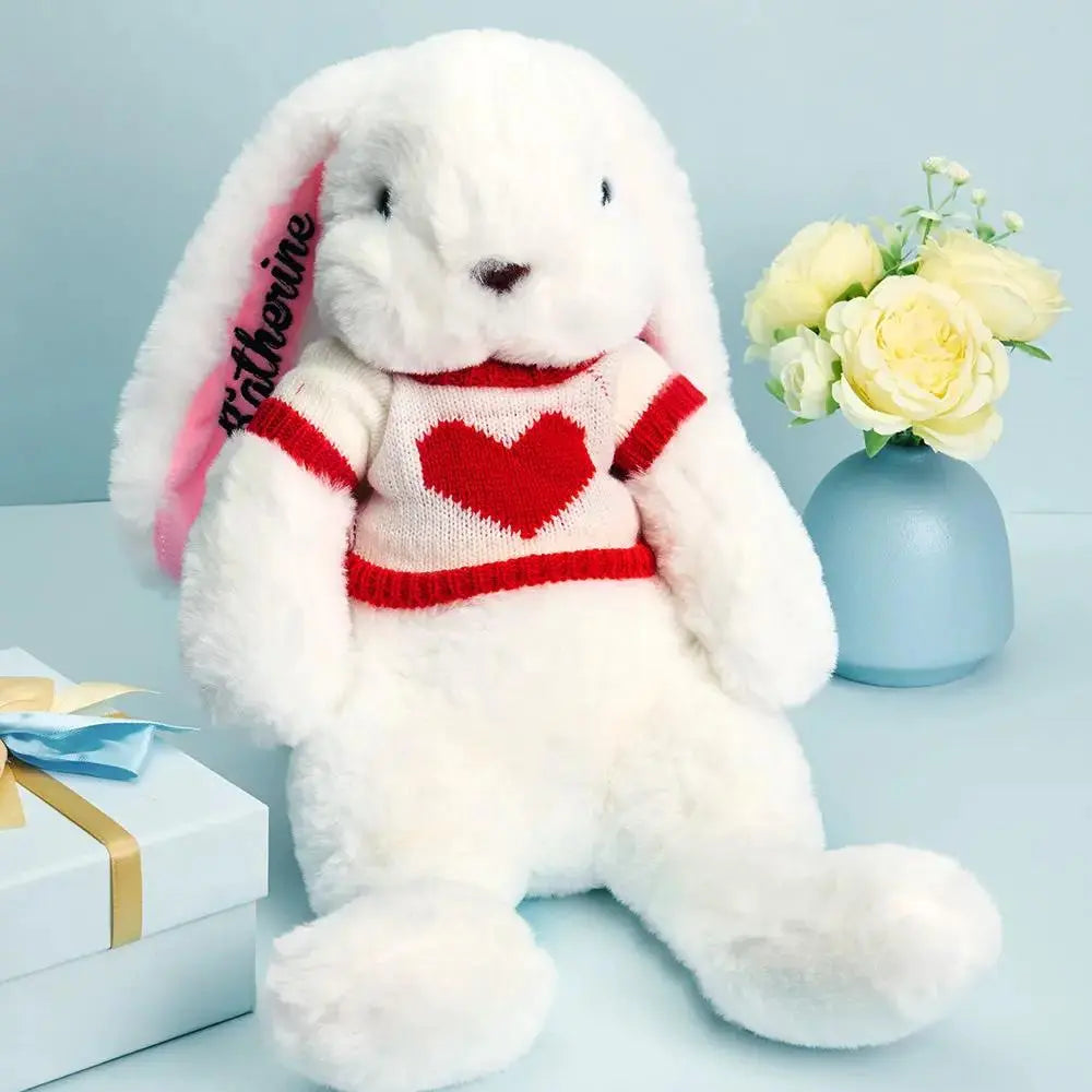Custom Embroidered Bunny Gift - Personalized Plush Toy by Inkedjoy