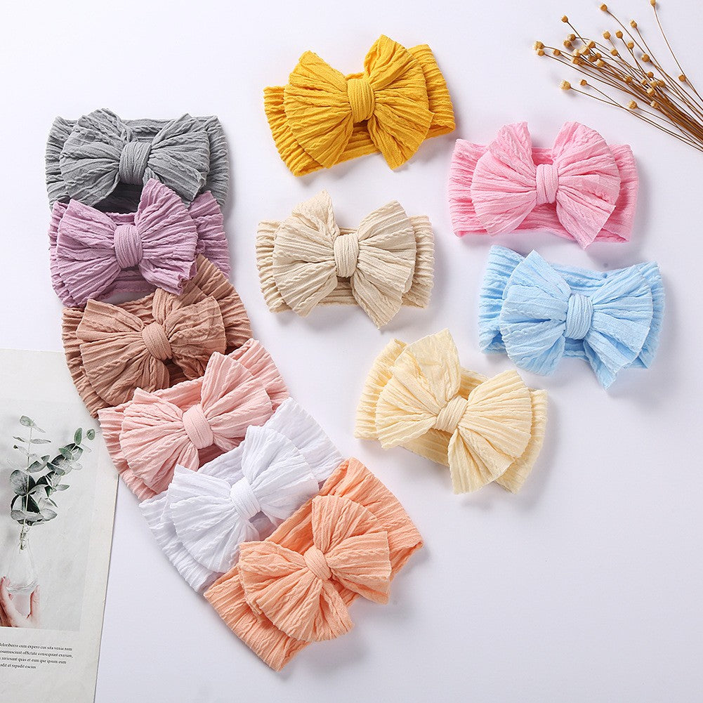 Handmade Baby Girl Headband with Braided Bow Design - Cherished Harbor Gifts