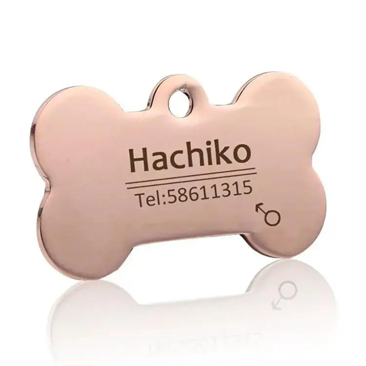 Personalized Stainless Steel Pet ID Tag | Custom Engraved Dog & Cat Name Tag by TED