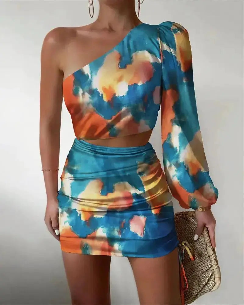 Stylish Asymmetrical Summer Dress for Women - Mini A-Line by TED