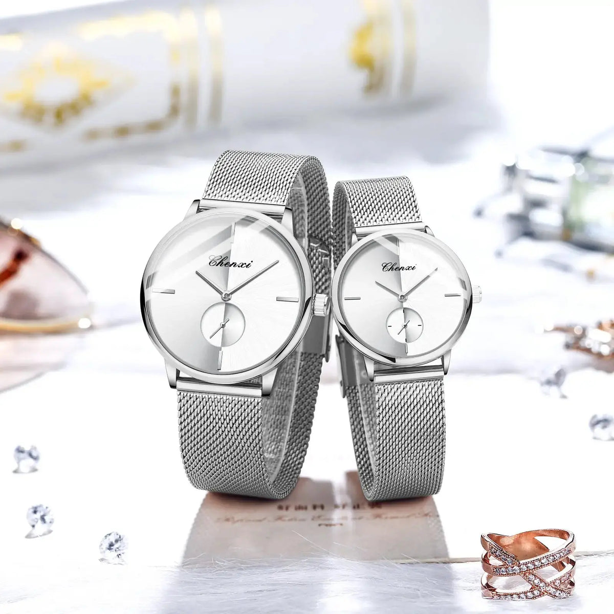 Stylish Couples Quartz Watch - Slim Minimalist Design by TED