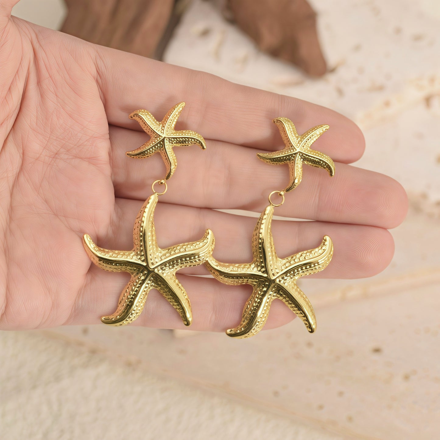 Coastal Starfish Earrings for Summer Vacation Style - Cherished Harbor Gifts
