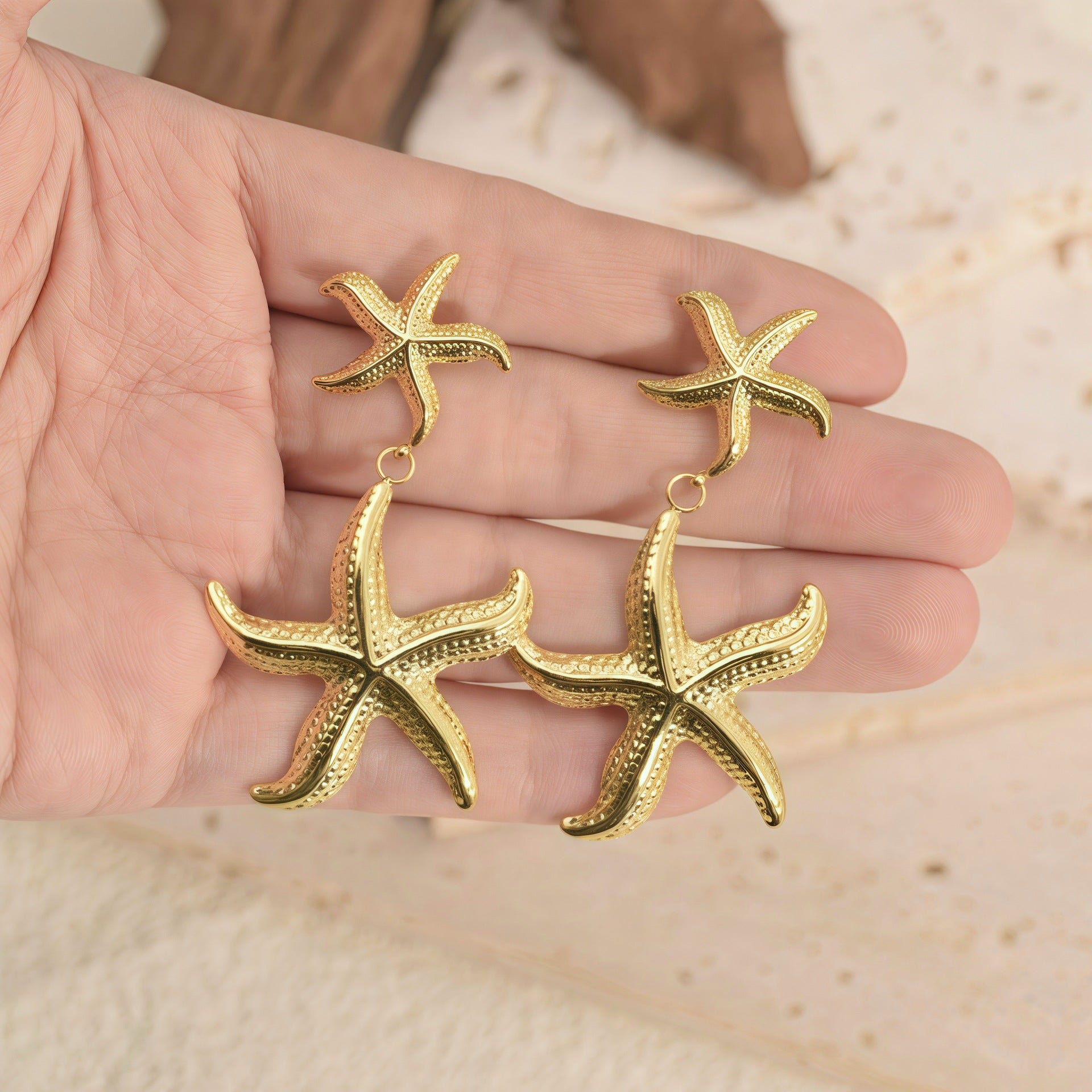Coastal Starfish Earrings for Summer Vacation Style - Cherished Harbor Gifts