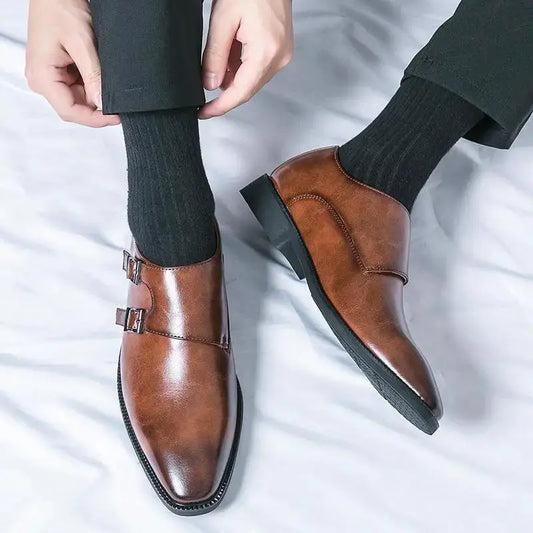 Buckle Dress Shoes Men - Stylish Suede Leather Options by TED