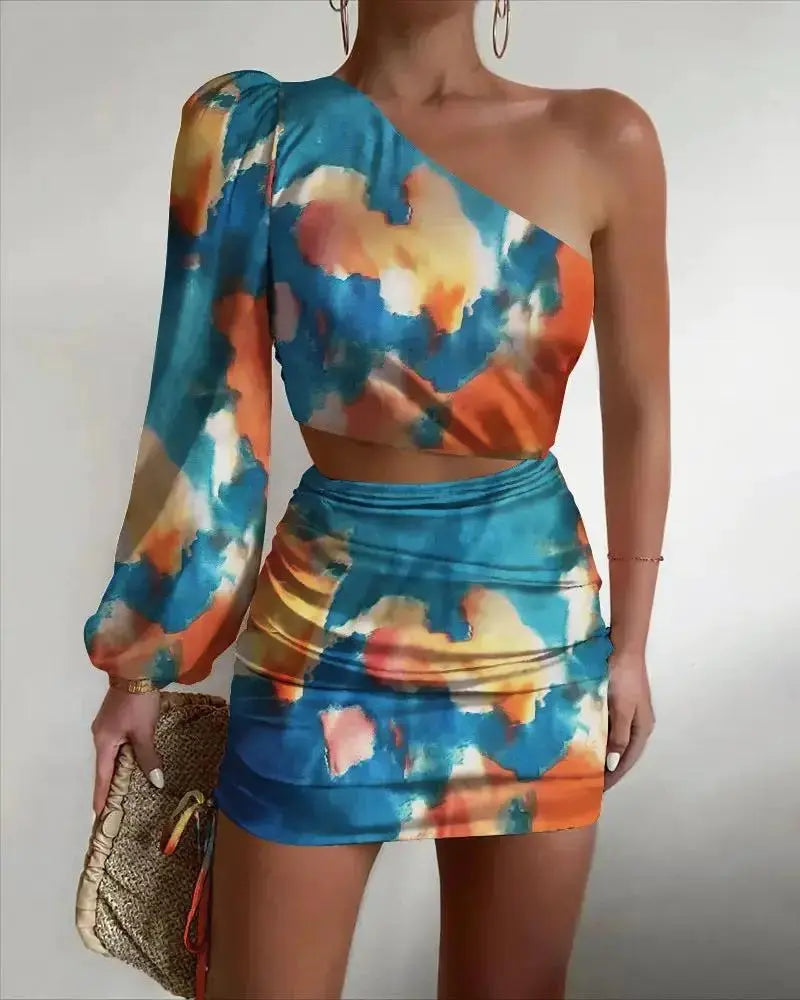 Stylish Asymmetrical Summer Dress for Women - Mini A-Line by TED