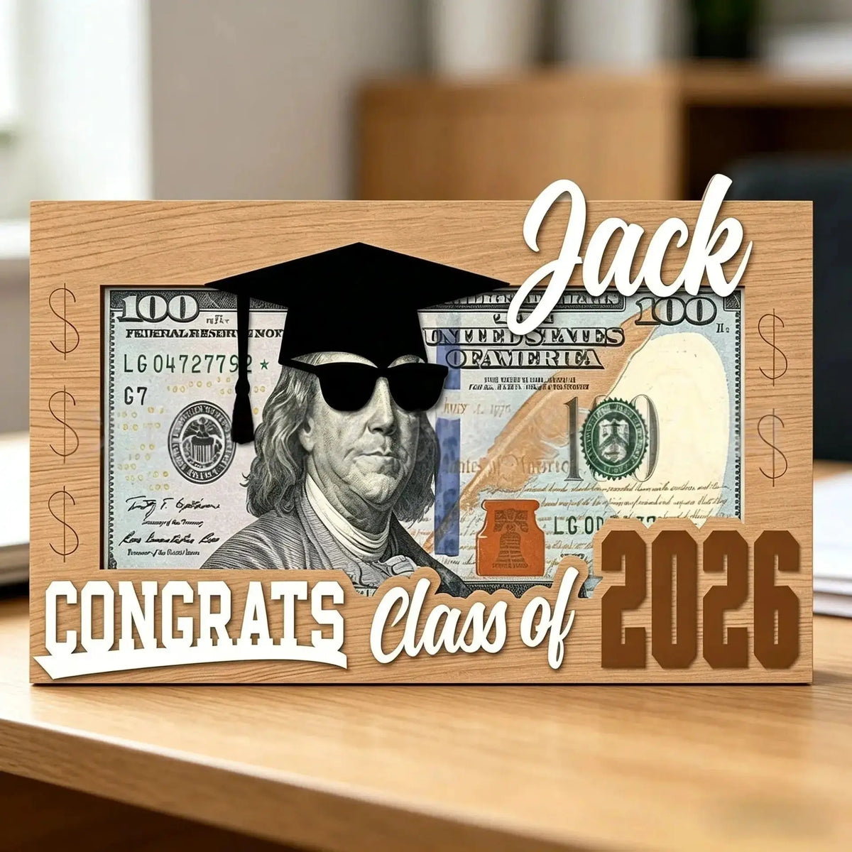 Unique Wooden Wallet Gift for Graduation and Birthdays by TED