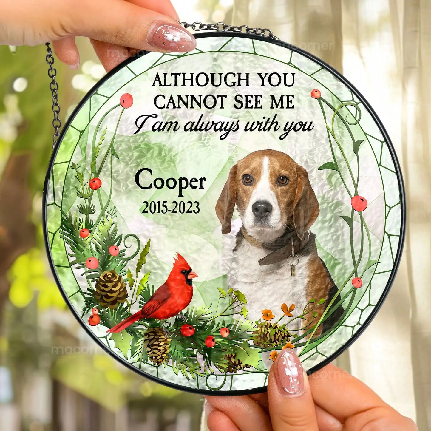 Custom Photo Suncatcher for Pet Memorial Windows by Inkedjoy