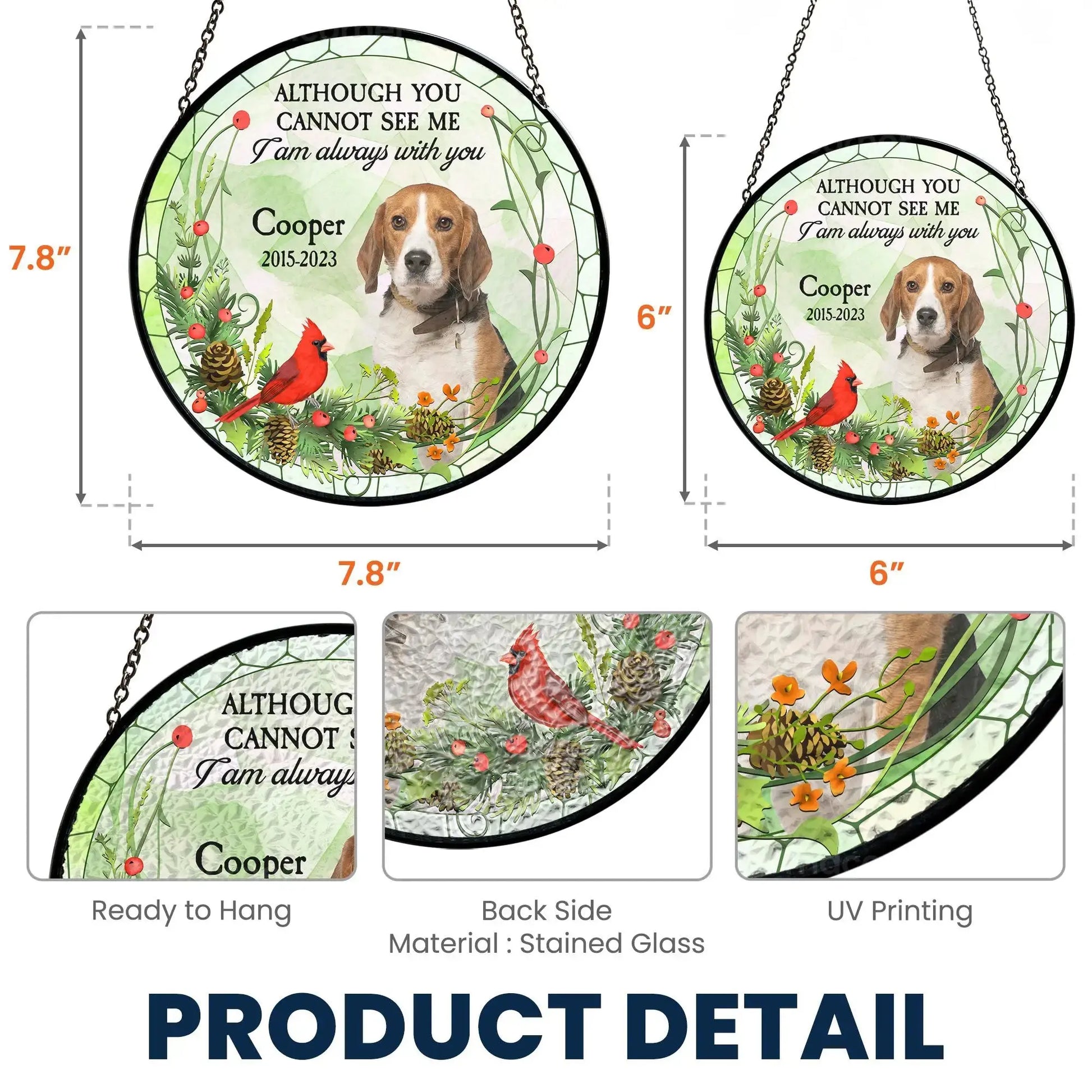 Custom Photo Suncatcher for Pet Memorial Windows by Inkedjoy