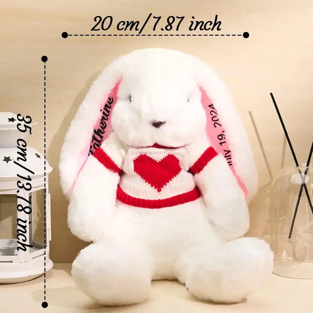 Custom Embroidered Bunny Gift - Personalized Plush Toy by Inkedjoy