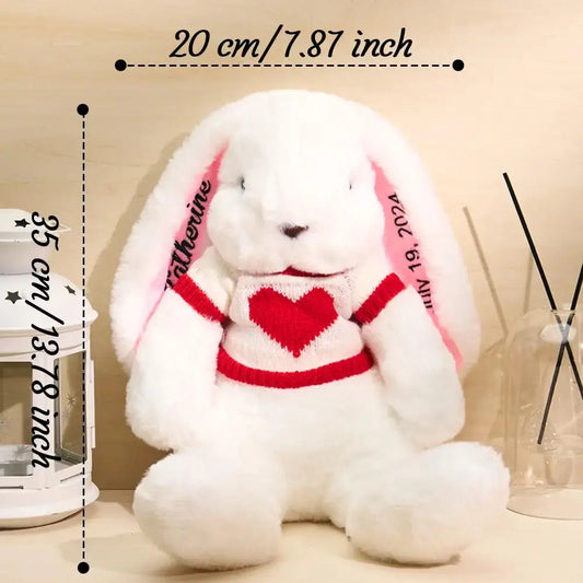 Custom Embroidered Bunny Gift - Personalized Plush Toy by Inkedjoy