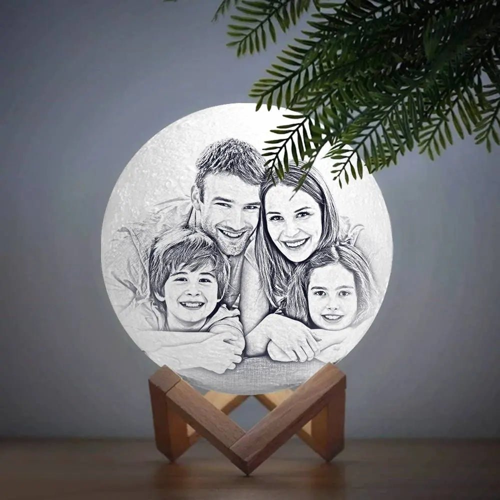 Custom 3D Printed Photo Lunar Light Moon Lamp - Cherished Harbor Gifts