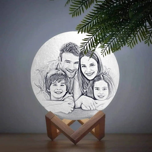 Custom 3D Printed Photo Lunar Light Moon Lamp - Cherished Harbor Gifts