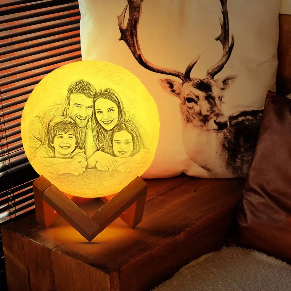 Custom 3D Printed Photo Lunar Light Moon Lamp - Cherished Harbor Gifts