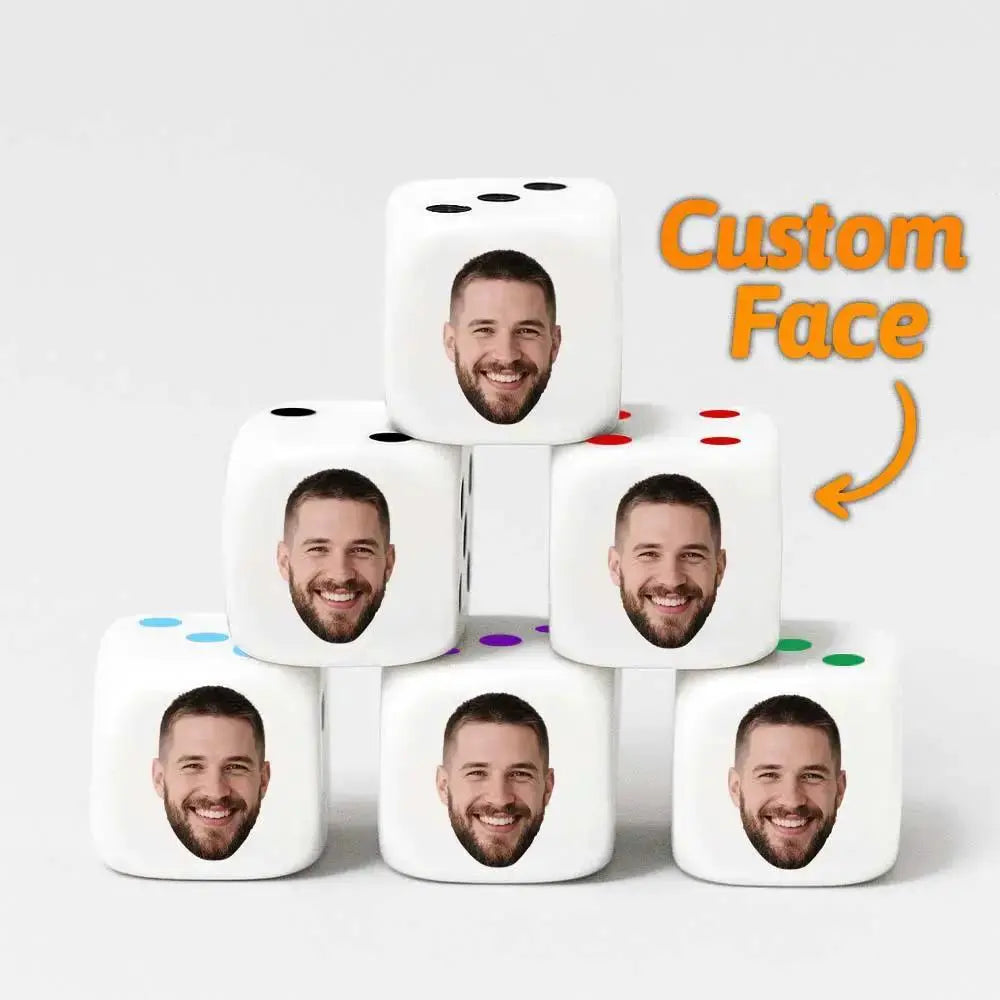 Funny Party Game Gift - Personalized Custom Face Dice by Inkedjoy