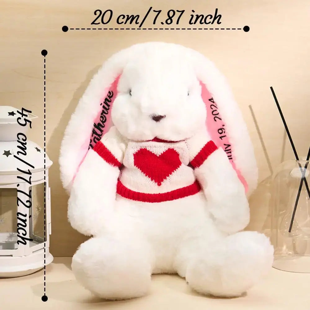 Custom Embroidered Bunny Gift - Personalized Plush Toy by Inkedjoy