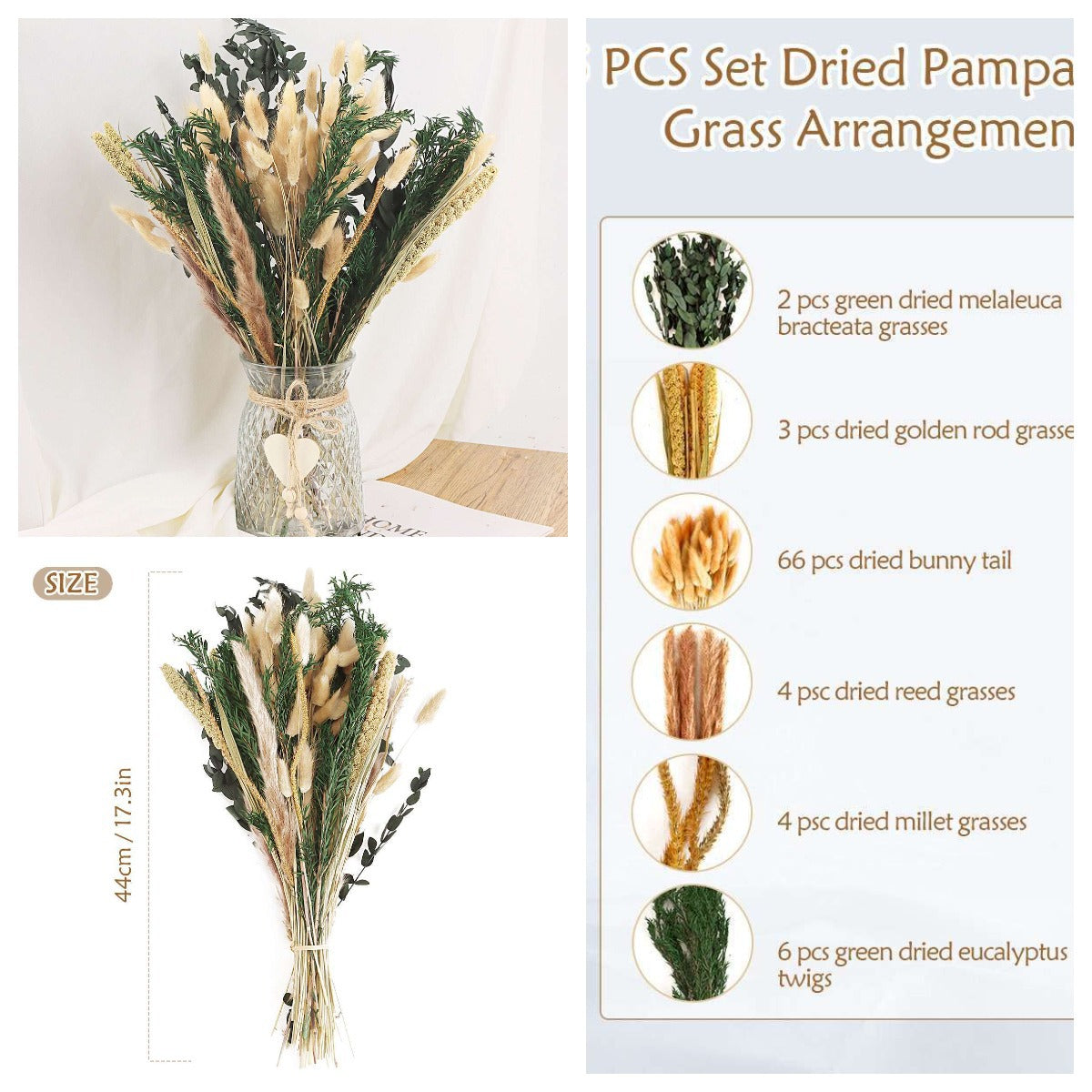 Natural Dried Flower Bouquet for Home and Wedding Decor - Cherished Harbor Gifts