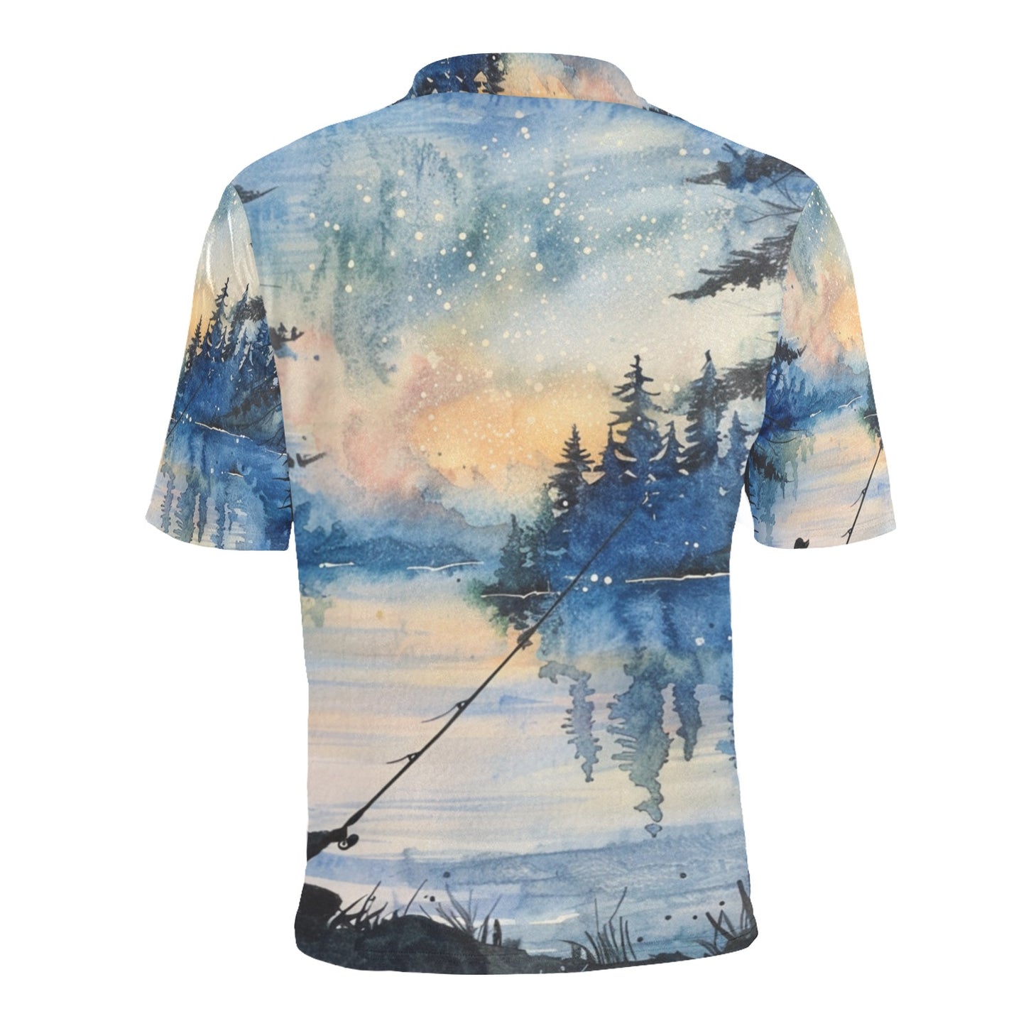 Fishing Polo Shirt Men's All Over Print Polo Shirt | Lightweight Polyester Casual Golf Shirt - Cherished Harbor Gifts