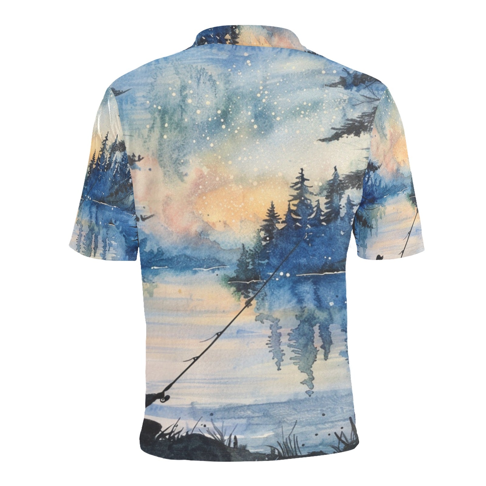 Fishing Polo Shirt Men's All Over Print Polo Shirt | Lightweight Polyester Casual Golf Shirt - Cherished Harbor Gifts