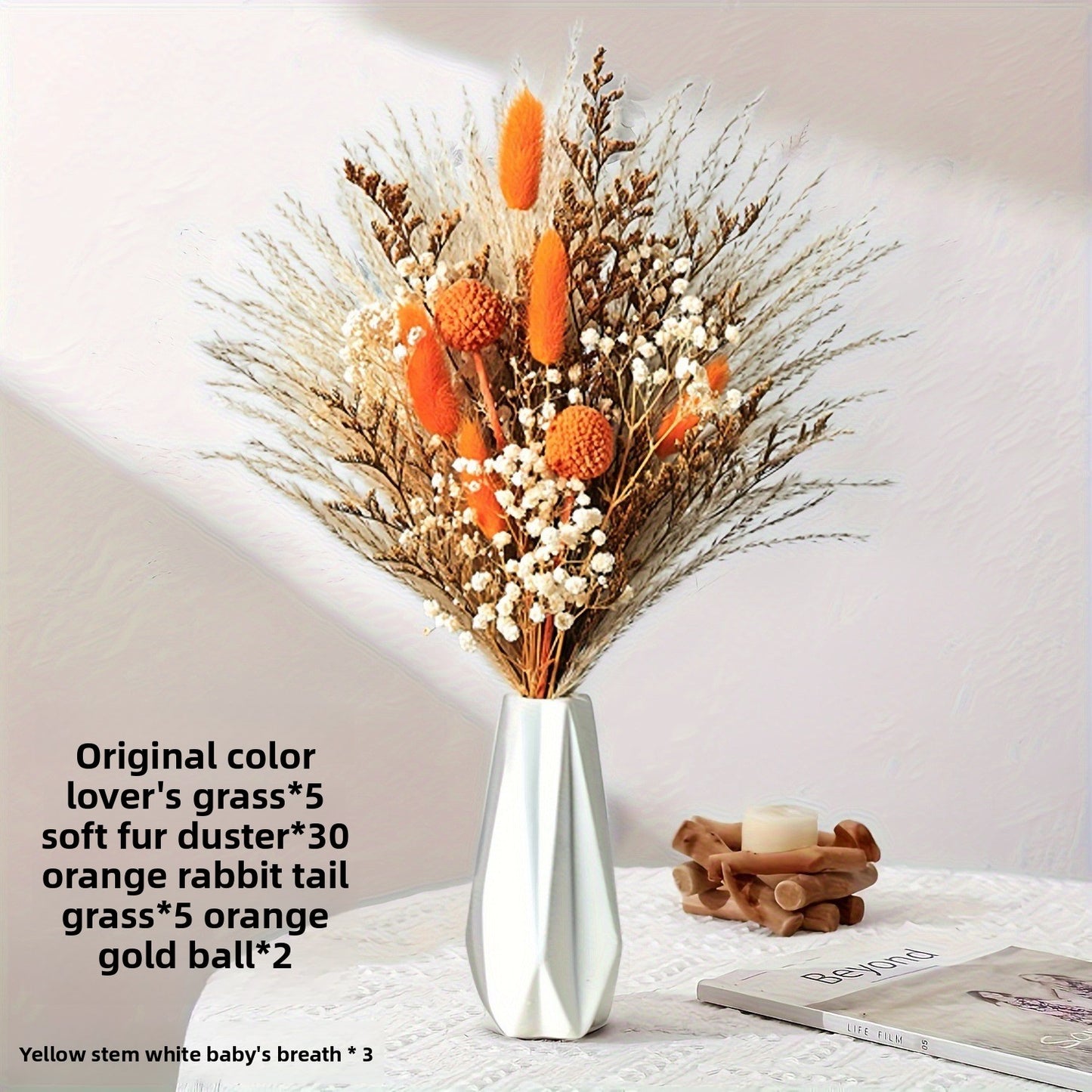 Natural Dried Flower Bouquet for Home and Wedding Decor - Cherished Harbor Gifts