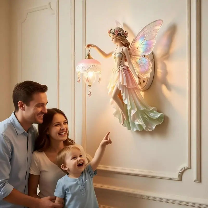 3D Resin Fairy Wall Lamp Creative Decorative Night Light for Bedroom Office